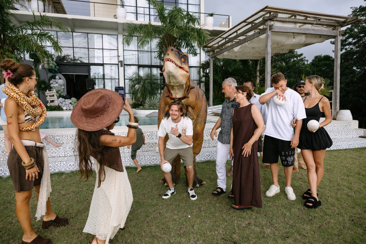 The dinosaur party where the grown-ups came in costume — a real kids birthday party in Bali