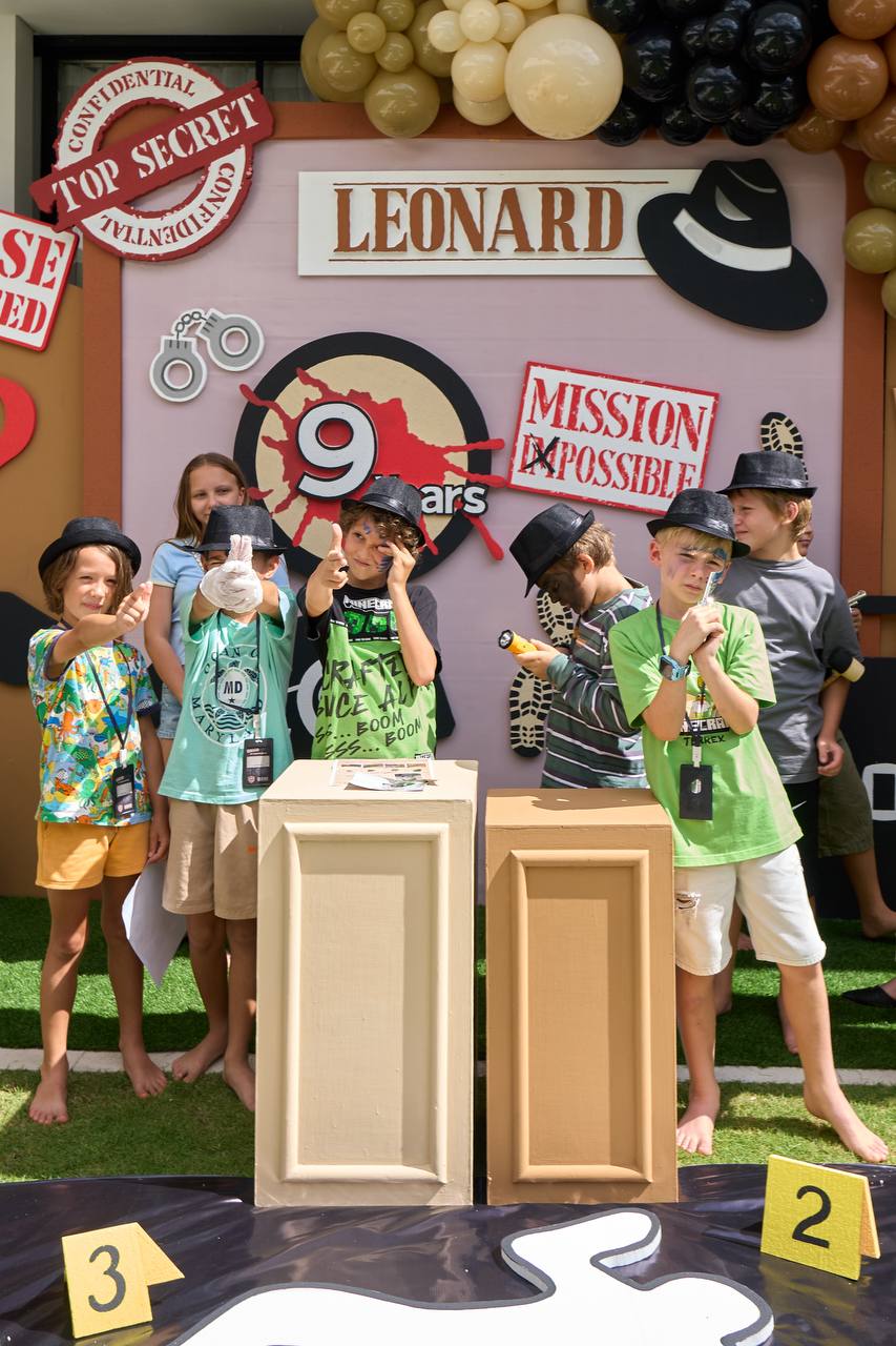 A spy party with a real case for nine-year-olds to solve — a kids birthday party in Bali